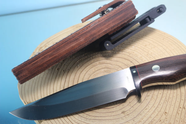 Fumio Inagaki FI-870 Tagayasan Spear Point Hunter, 5-1/2" Hitachi Premium ATS-34 Blade - japaneseknifedirect.mom