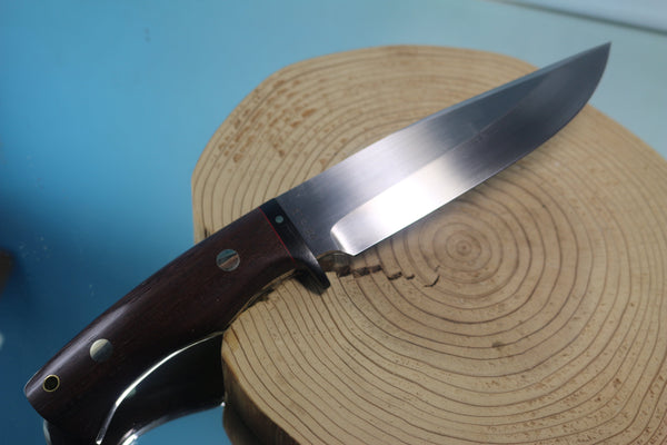 Fumio Inagaki FI-870 Tagayasan Spear Point Hunter, 5-1/2" Hitachi Premium ATS-34 Blade - japaneseknifedirect.mom