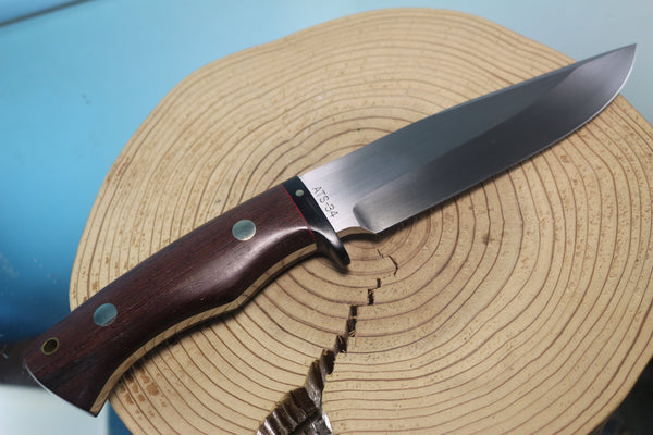Fumio Inagaki FI-870 Tagayasan Spear Point Hunter, 5-1/2" Hitachi Premium ATS-34 Blade - japaneseknifedirect.mom