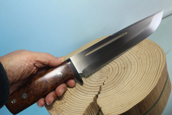 Fumio Inagaki FI-880  Samurai Hunter, AEB-L Swedish Steel with Exotic Wooden Handle - japaneseknifedirect.mom