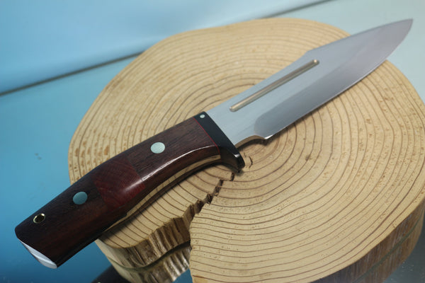 Fumio Inagaki FI-880  Samurai Hunter, AEB-L Swedish Steel with Exotic Wooden Handle - japaneseknifedirect.mom