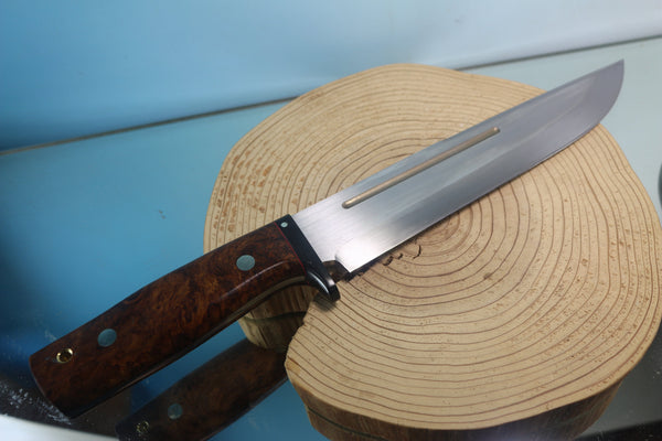 Fumio Inagaki FI-880  Samurai Hunter, AEB-L Swedish Steel with Exotic Wooden Handle - japaneseknifedirect.mom