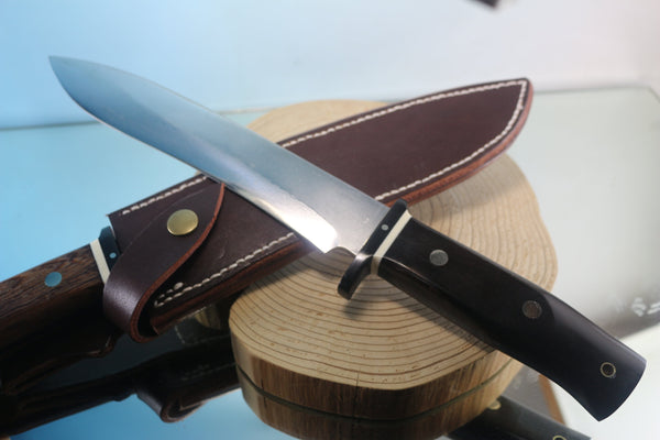 Fumio Inagaki FI-885 Mamba Hunter,   9" VG-10 Damascus Recurved Hamaguri-ba  Blade - japaneseknifedirect.mom