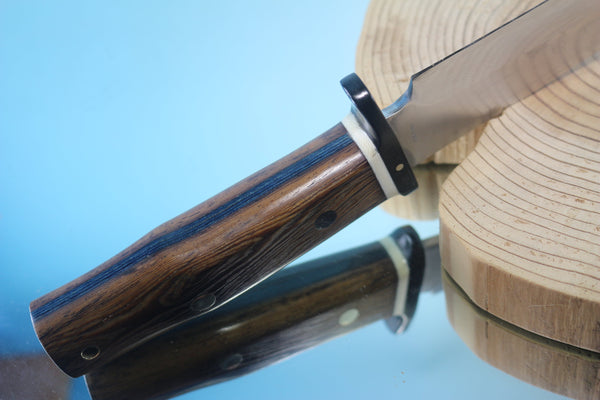 Fumio Inagaki FI-885 Mamba Hunter,   9" VG-10 Damascus Recurved Hamaguri-ba  Blade - japaneseknifedirect.mom