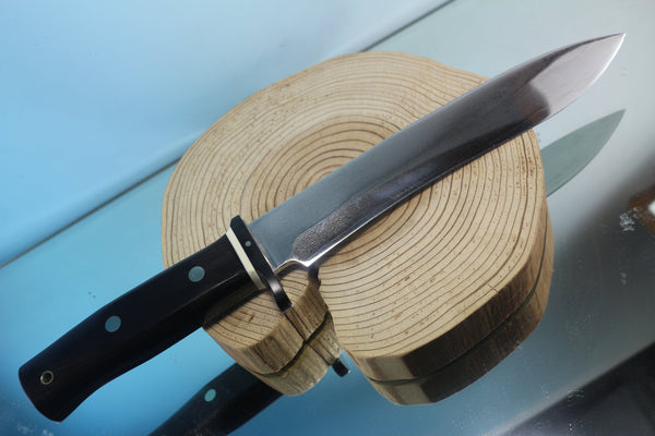 Fumio Inagaki FI-885 Mamba Hunter,   9" VG-10 Damascus Recurved Hamaguri-ba  Blade - japaneseknifedirect.mom