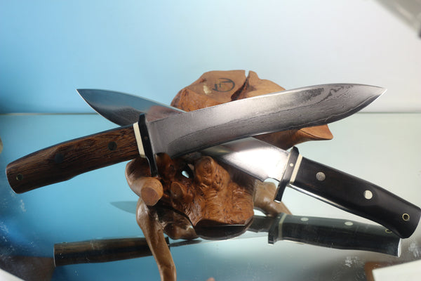 Fumio Inagaki FI-885 Mamba Hunter,   9" VG-10 Damascus Recurved Hamaguri-ba  Blade - japaneseknifedirect.mom