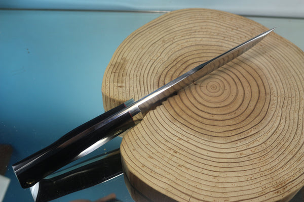 Fumio Inagaki FI-890 Damascus Hunter, 5-1/2" VG-1 Damascus blade - japaneseknifedirect.mom