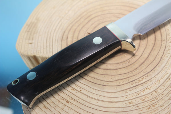Fumio Inagaki FI-890 Damascus Hunter, 5-1/2" VG-1 Damascus blade - japaneseknifedirect.mom
