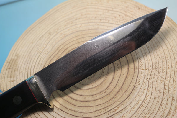 Fumio Inagaki FI-890 Damascus Hunter, 5-1/2" VG-1 Damascus blade - japaneseknifedirect.mom