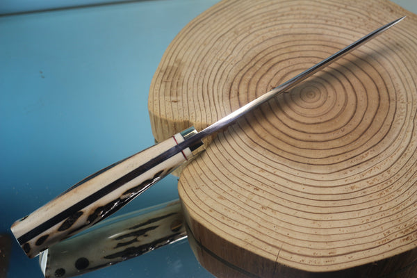 Fumio Inagaki FI-890 Damascus Hunter, 5-1/2" VG-1 Damascus blade - japaneseknifedirect.mom