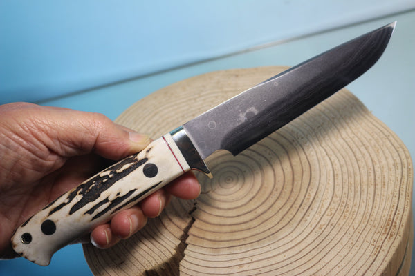 Fumio Inagaki FI-890 Damascus Hunter, 5-1/2" VG-1 Damascus blade - japaneseknifedirect.mom