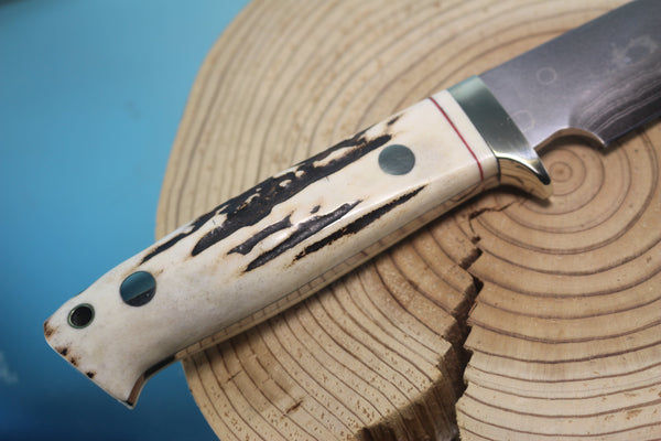 Fumio Inagaki FI-890 Damascus Hunter, 5-1/2" VG-1 Damascus blade - japaneseknifedirect.mom