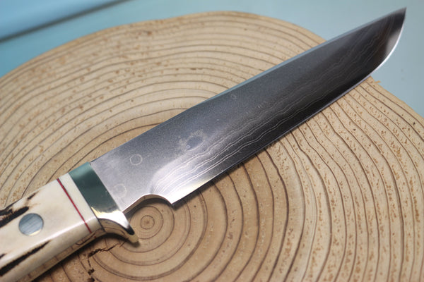 Fumio Inagaki FI-890 Damascus Hunter, 5-1/2" VG-1 Damascus blade - japaneseknifedirect.mom