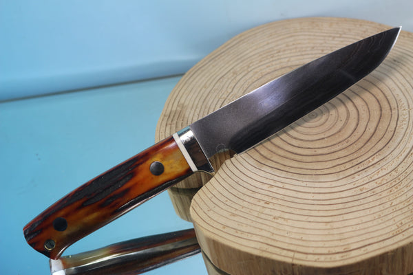 Fumio Inagaki FI-900 Damascus Hunter, 5-1/2" VG-1 Damascus blade - japaneseknifedirect.mom