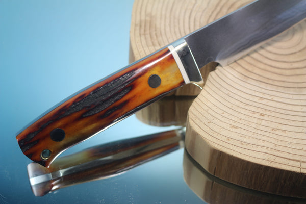 Fumio Inagaki FI-900 Damascus Hunter, 5-1/2" VG-1 Damascus blade - japaneseknifedirect.mom