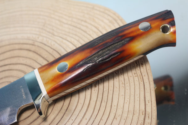 Fumio Inagaki FI-900 Damascus Hunter, 5-1/2" VG-1 Damascus blade - japaneseknifedirect.mom