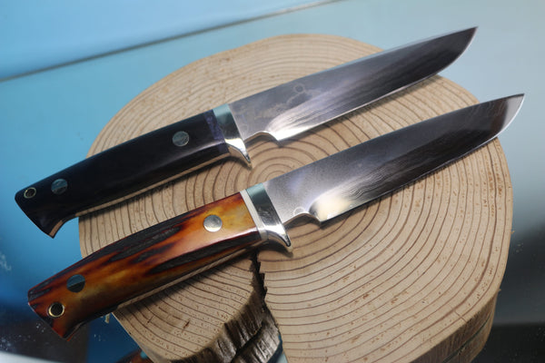 Fumio Inagaki FI-900 Damascus Hunter, 5-1/2" VG-1 Damascus blade - japaneseknifedirect.mom