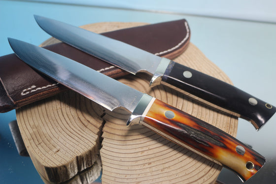 Fumio Inagaki FI-900 Damascus Hunter, 5-1/2" VG-1 Damascus blade - japaneseknifedirect.mom