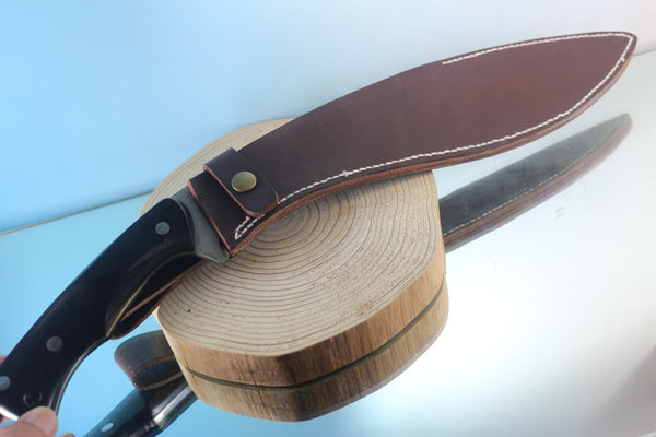 Fumio Inagaki FI-920 Kukri Machete Knife, 13" VG-10 Damascus Blade - japaneseknifedirect.mom