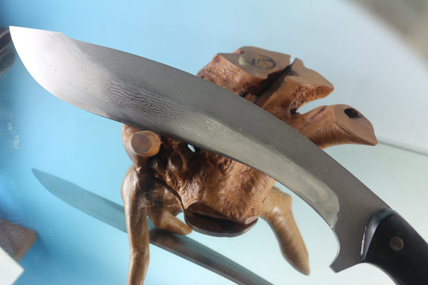 Fumio Inagaki FI-920 Kukri Machete Knife, 13" VG-10 Damascus Blade - japaneseknifedirect.mom