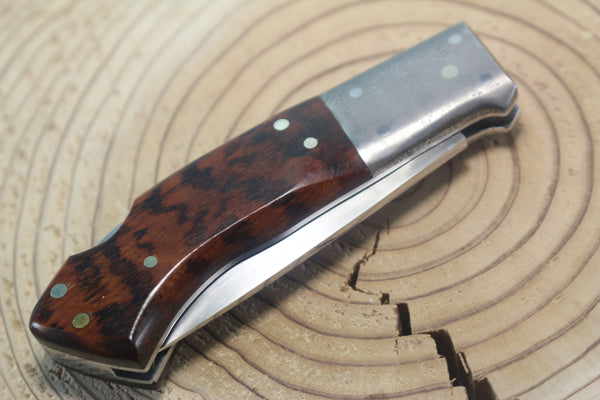Fumio Inagaki FI-940 RON LAKE  Folders, Custom Replica with Damascus Mokume-Gane Bolster - japaneseknifedirect.mom