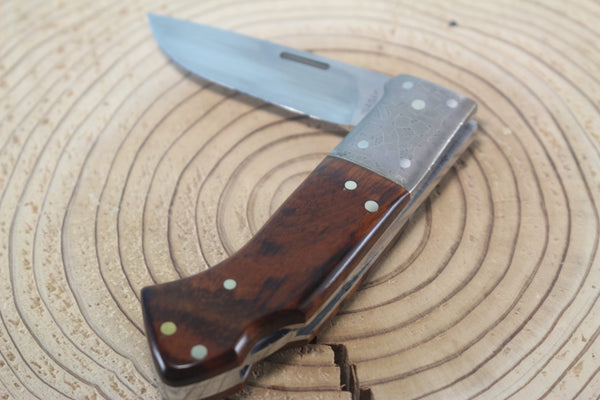 Fumio Inagaki FI-940 RON LAKE  Folders, Custom Replica with Damascus Mokume-Gane Bolster - japaneseknifedirect.mom