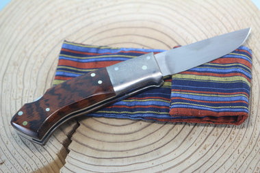 Fumio Inagaki FI-940 RON LAKE  Folders, Custom Replica with Damascus Mokume-Gane Bolster - japaneseknifedirect.mom