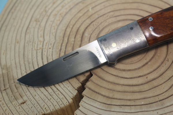 Fumio Inagaki FI-940 RON LAKE  Folders, Custom Replica with Damascus Mokume-Gane Bolster - japaneseknifedirect.mom
