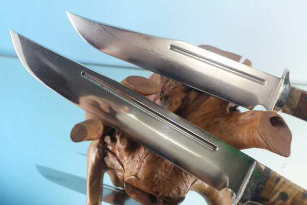 Fumio Inagaki FI-955 9-inch & 10-inch Big Bowie Knife. VG-10 Damascus blade with long Blood Groove - japaneseknifedirect.mom