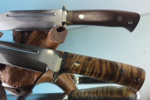 Fumio Inagaki FI-955 9-inch & 10-inch Big Bowie Knife. VG-10 Damascus blade with long Blood Groove - japaneseknifedirect.mom