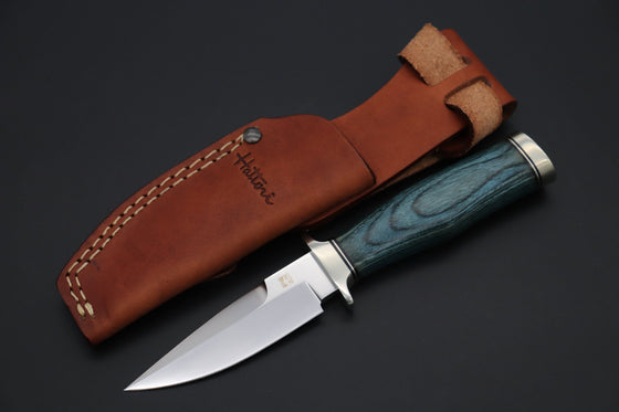 Hattori H-101B Precision Master Utility (VG-10 Blade. Blue Pakka wood handle) - japaneseknifedirect.mom