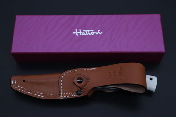 Hattori HT-70DF Urbane Hunters (Dupont White Corian Handle) - japaneseknifedirect.mom