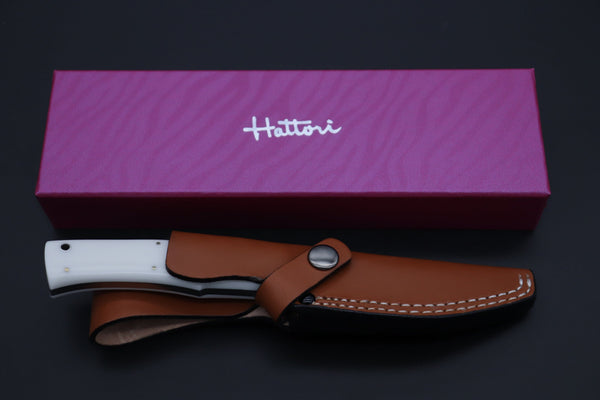 Hattori HT-70DF Urbane Hunters (Dupont White Corian Handle) - japaneseknifedirect.mom