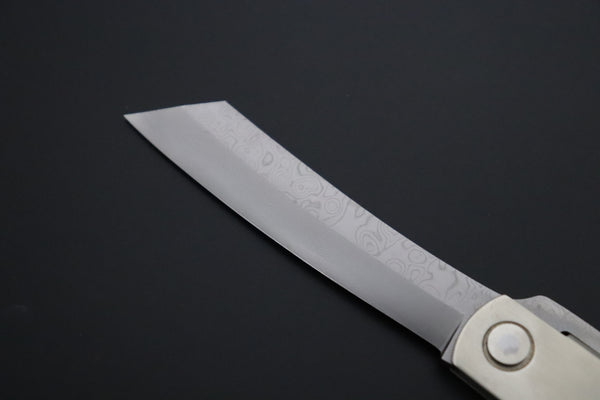 Hattori KD30-HIGO Cowry X Damascus "Elegant Edition" Higonokami Folding Knife - japaneseknifedirect.mom
