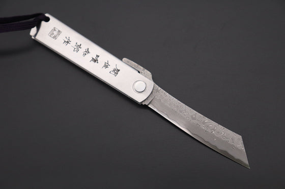 Hattori KD30-HIGO Cowry X Damascus Higonokami Folding Knife - japaneseknifedirect.mom