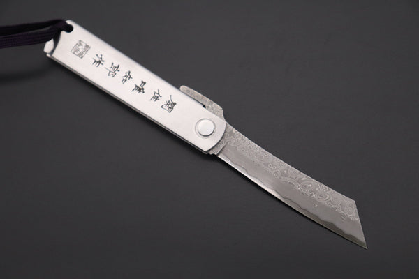 Hattori KD30-HIGO Cowry X Damascus Higonokami Folding Knife - japaneseknifedirect.mom