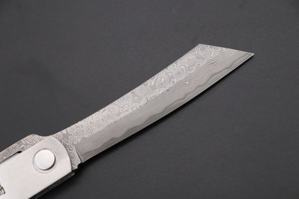 Hattori KD30-HIGO Cowry X Damascus Higonokami Folding Knife - japaneseknifedirect.mom