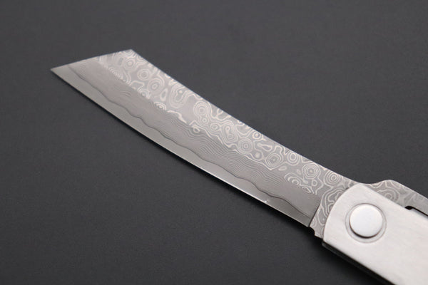 Hattori KD30-HIGO Cowry X Damascus Higonokami Folding Knife - japaneseknifedirect.mom