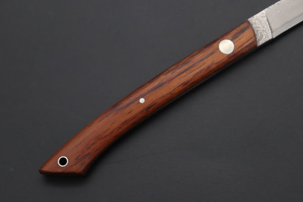 Hattori KD30-MEDAKA-1C Cowry X Damascus Little Fisherman's Utility (Cocobolo Wood Handle) - japaneseknifedirect.mom