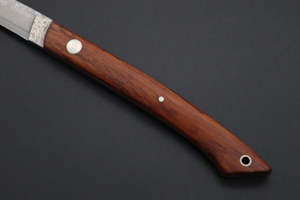 Hattori KD30-MEDAKA-1C Cowry X Damascus Little Fisherman's Utility (Cocobolo Wood Handle) - japaneseknifedirect.mom