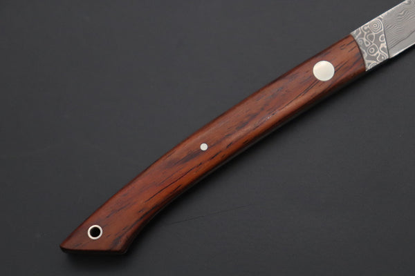 Hattori KD30-MEDAKA-2C Cowry X Damascus Little Fisherman's Utility (Cocobolo Wood Handle) - japaneseknifedirect.mom
