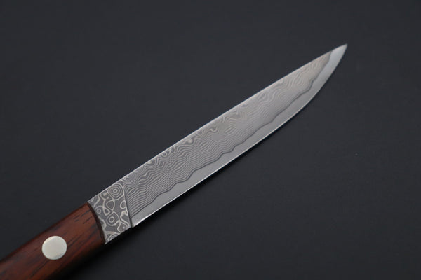 Hattori KD30-MEDAKA-2C Cowry X Damascus Little Fisherman's Utility (Cocobolo Wood Handle) - japaneseknifedirect.mom
