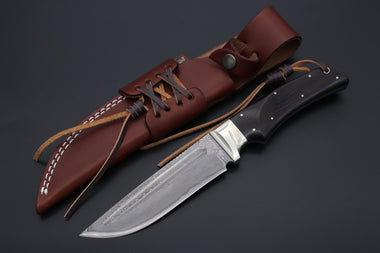 Hattori KD30-雅MIYABI (Cowry X Damascus Ultimate Edition, African Ebonywood Handle, KD30雅E) - japaneseknifedirect.mom