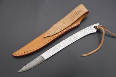 Hattori KD30-Tsuchime Cowry X Damascus Little Fisherman's Utility (Tsuchime Hammered Textured Damascus Handle)
