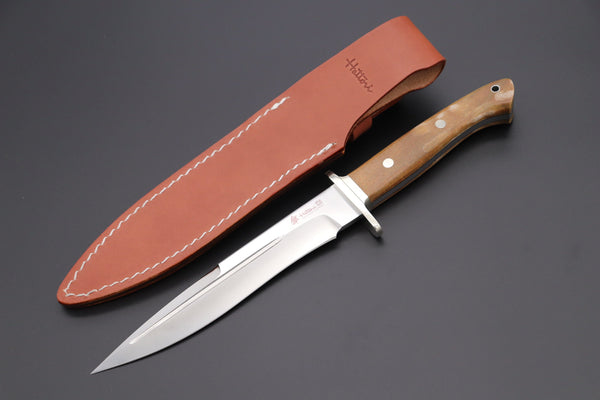Hattori 傘 SAN-GECKO Limited Edition GECKO-15 Premium Big Fighter (Stabilized Quilted Maplewood Handle) - japaneseknifedirect.mom