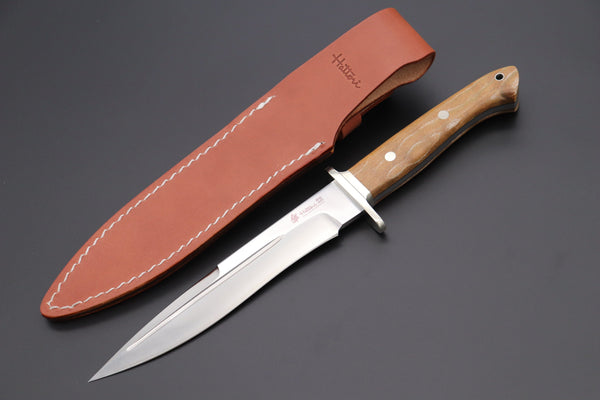 Hattori 傘 SAN-GECKO Limited Edition GECKO-15 Premium Big Fighter (Stabilized Quilted Maplewood Handle) - japaneseknifedirect.mom