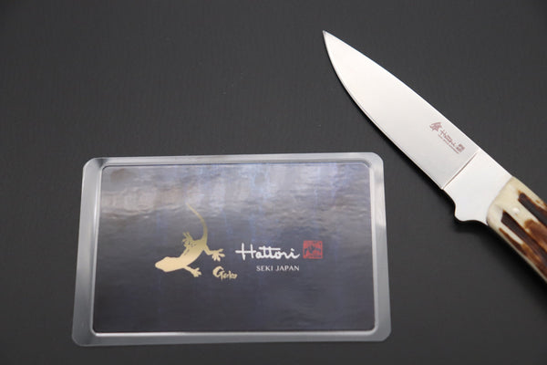 Hattori 傘 SAN-GECKO Limited Edition GECKO-19A Little Stag Custom Hunter (Stag Handle) - japaneseknifedirect.mom