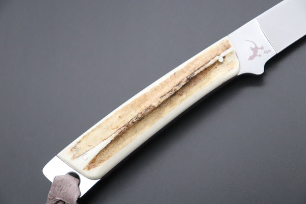 Hattori 傘 SAN-GECKO Limited Edition GECKO-19B Little Stag Custom Hunter (Stag Handle) - japaneseknifedirect.mom