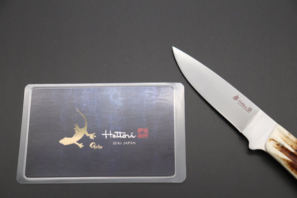 Hattori 傘 SAN-GECKO Limited Edition GECKO-19D Little Stag Custom Hunter (Stag Handle) - japaneseknifedirect.mom
