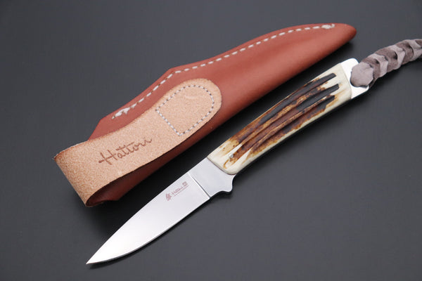 Hattori 傘 SAN-GECKO Limited Edition GECKO-19D Little Stag Custom Hunter (Stag Handle) - japaneseknifedirect.mom
